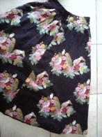 rok met vogelprint  Mt34, Ophalen, Zwart