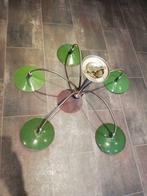 Design octopus hanglamp met 5x émaillé schotels (uniek stuk), Huis en Inrichting, Lampen | Plafondlampen, Design, Ophalen of Verzenden