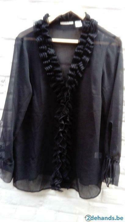 zwarte feestblouse, Kleding | Dames, Blouses en Tunieken, Nieuw, Maat 42/44 (L), Zwart, Ophalen of Verzenden