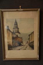 Aquarelle signée G. Hellens (?), Enlèvement ou Envoi