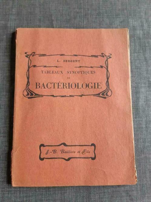 Tableaux synoptiques de bactériologie – L. Sergent - 1919, Boeken, Wetenschap, Gelezen, Overige wetenschappen, Ophalen of Verzenden