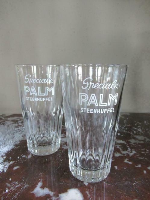 ② glazen SPECIALE PALM STEENHUFFEL-per stuk-VINTAGE — Glas en Drinkglazen —