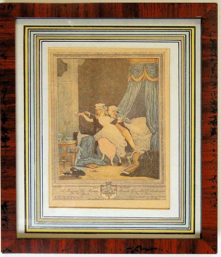 gravure  - Debucourt Philibert-Louis - La Rose mal défendue, Antiek en Kunst, Kunst | Etsen en Gravures, Ophalen of Verzenden