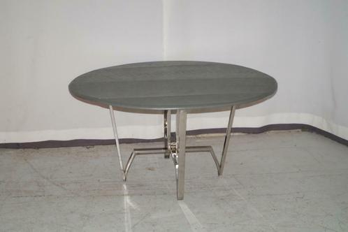 Oude vintage salontafel met chroom onderstel 106 x 82 H 55, Antiek en Kunst, Antiek | Meubels | Tafels, Ophalen