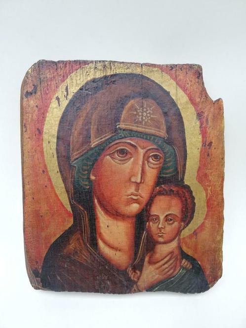 Belle icône sur panneau - Madonna Petrowksa - Pologne, 1983, Antiquités & Art, Curiosités & Brocante, Enlèvement ou Envoi