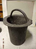 Antieke ijzeren, zware vissersemmer met vast handvat. Goed !, Ophalen of Verzenden, Gebruikt