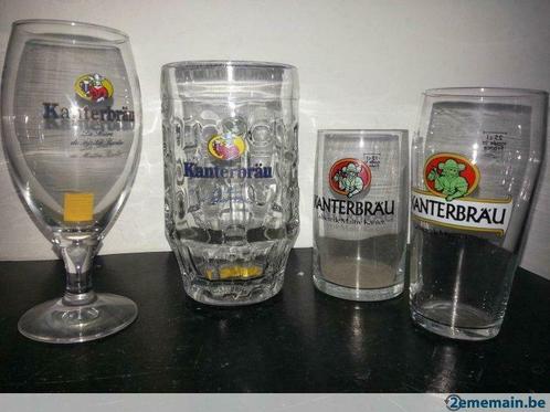 4 chope et verres kanterbräu, Collections, Verres & Petits Verres, Utilisé, Enlèvement ou Envoi