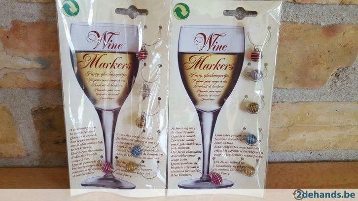 Glashangertjes wijnglazen, herken makkelijk je eigen glas!, Antiek en Kunst, Curiosa en Brocante, Verzenden