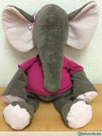 Heel zachte grote knuffel Pericles Bizoo fuchsia olifant, Neuf