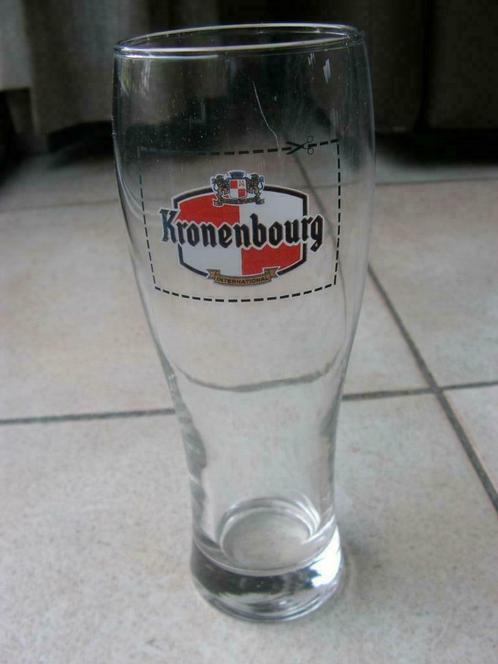 Vintage glas Kronenbourg (model 1), Verzamelen, Glas en Drinkglazen, Zo goed als nieuw, Bierglas, Ophalen of Verzenden