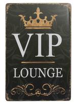 USA metalen plaat VIP Lounge - boudoir stijl - 30x20cm - NEW, Verzenden, Nieuw, Reclamebord