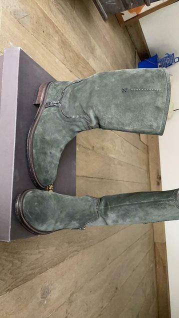 Rossano bisconti laarzen bikerboots 39, Kleding | Dames, Ophalen of Verzenden, Zo goed als nieuw, Groen