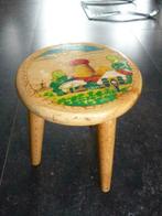 Tabouret banc tripode en bois avec peinture TEXEL (Pays-Bas), Antiquités & Art, Enlèvement ou Envoi