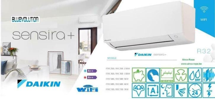 DAIKIN WARMTEPOMP INVERTER WIFI R32 A++  2,5KW - 7KW, Elektronische apparatuur, Airco's, Nieuw, Wandairco, 100 m³ of groter, 3 snelheden of meer