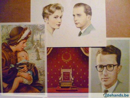 HM. Boudewijn, Fabiola, Albert II, Paola, koningstroon, Verzamelen, Koningshuis en Royalty, Gebruikt, Verzenden