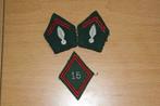 Franse kraagspiegels Officier van 15de Régiment du train., Verzamelen, Verzenden, Landmacht, Embleem of Badge