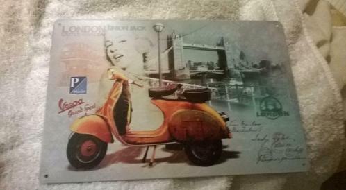 vespa reclame paneel 20 op 30 cm, Verzamelen, Merken en Reclamevoorwerpen, Zo goed als nieuw, Reclamebord, Ophalen of Verzenden