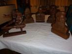 7 houten beelden bustes houtsnijwerk J. ACKX
