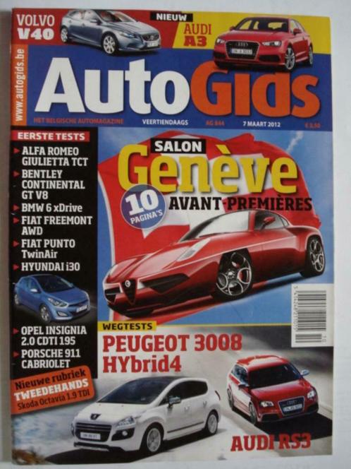 AutoGids 844 Peugeot 3008 HYbrid4/Audi RS3/Bentley Continent, Livres, Autos | Brochures & Magazines, Utilisé, Général, Envoi