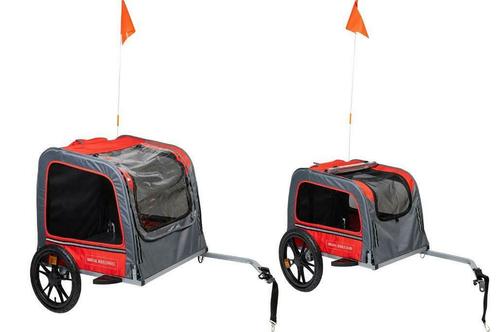 travel fietskar voor honden rood/grijs Large 130x80x90cm, Dieren en Toebehoren, Honden-accessoires, Nieuw, Ophalen
