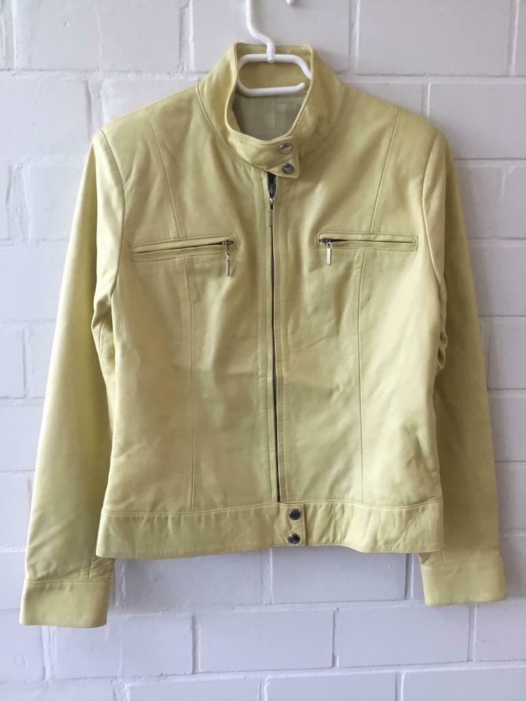 Veste de cuir, Enlèvement ou Envoi, Porté, Taille 38/40 (M), Jaune