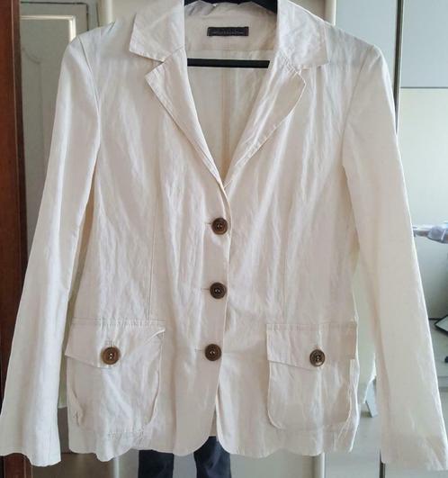 petite veste blazer légère coton blanc cassé +poche 40 état, Vêtements | Femmes, Vestes | Été, Comme neuf, Taille 38/40 (M), Blanc