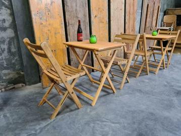 houten retro vintage PLOOITAFELS klaptafels horeca bistro  beschikbaar voor biedingen