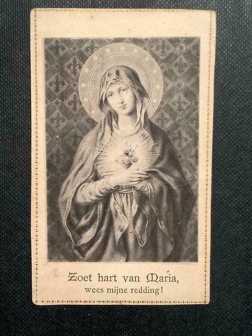 Oud Heiligenprentje ZOET HART VAN MARIA, Collections, Images pieuses & Faire-part, Image pieuse, Envoi