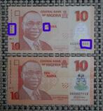 Bankbiljet 10 Naira Nigeria 2011 UNC-fout, Postzegels en Munten, Ophalen of Verzenden, Overige landen, Setje