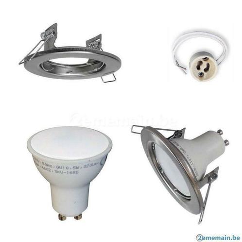 Spot LED encastrable fixe 5w kit complet, Huis en Inrichting, Lampen | Spots, Nieuw, Plafondspot of Wandspot, Metaal of Aluminium