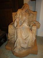 ADOLPHE MAUBACH ca1850 FR. signed terracotta sculpture beeld, Ophalen