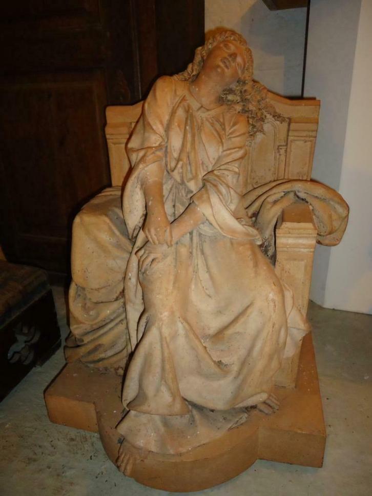 ADOLPHE MAUBACH ca1850 FR. signed terracotta sculpture beeld, Antiek en Kunst, Kunst | Beelden en Houtsnijwerken, Ophalen