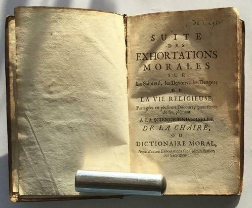 Exhortations morales sur la sainteté, les devoirs, les dange, Antiquités & Art, Antiquités | Livres & Manuscrits, Envoi