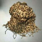 Foulard beige léopard à franges neuf --, Sans marque, Enlèvement ou Envoi, Neuf, Écharpe