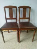 2 antieke stoelen met lederen zitting, Ophalen