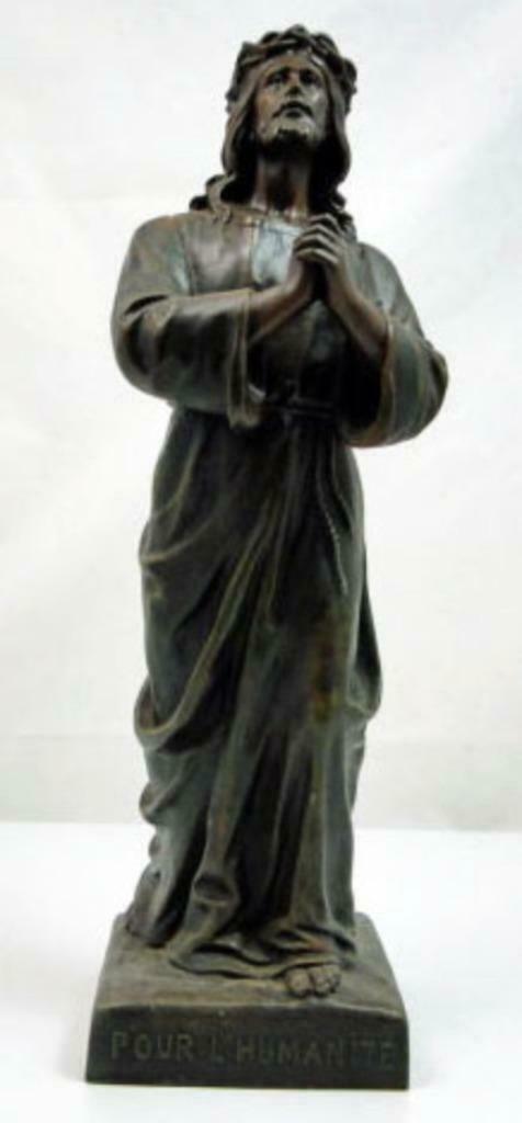 Statue en bronze *** priant le Christ, Antiquités & Art, Art | Sculptures & Bois, Enlèvement ou Envoi
