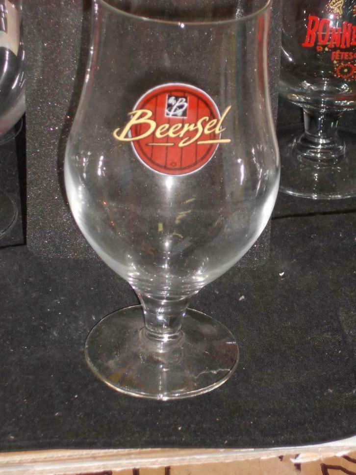 Bierglazen.Gueuze Kriek.Lambic.Chapeau.De Troch.3 X.  D 89, Verzamelen, Biermerken, Zo goed als nieuw, Glas of Glazen, Duvel, Ophalen of Verzenden