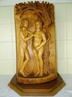 Vintage sculpture sur bois Adam et Eve Constant Grooten 1977, Enlèvement ou Envoi