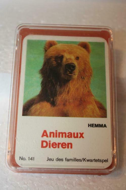 Vintage kwartetspel N°141 Animaux / Dieren - Hemma, Collections, Cartes à jouer, Jokers & Jeux des sept familles, Utilisé, Jeu(x) des sept familles