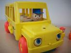 Fisher Price "Schoolbus in hout" 1965, Kinderen en Baby's, Ophalen of Verzenden, Zo goed als nieuw, Met geluid