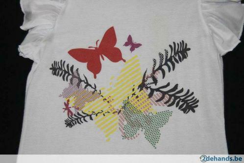 T-shirt blanc fille 'CKS' avec papillon coloré, 14 ans, Enfants & Bébés, Vêtements enfant | Taille 164, Utilisé, Fille, Chemise ou À manches longues