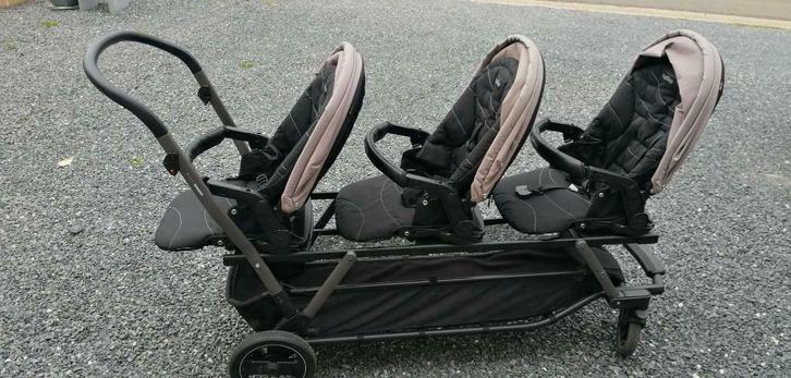 Poussette triplette triplés City grey/ antracite Peg Pereg, Kinderen en Baby's, Tweelingen en Meerlingen, Zo goed als nieuw, Kinderwagen of Buggy