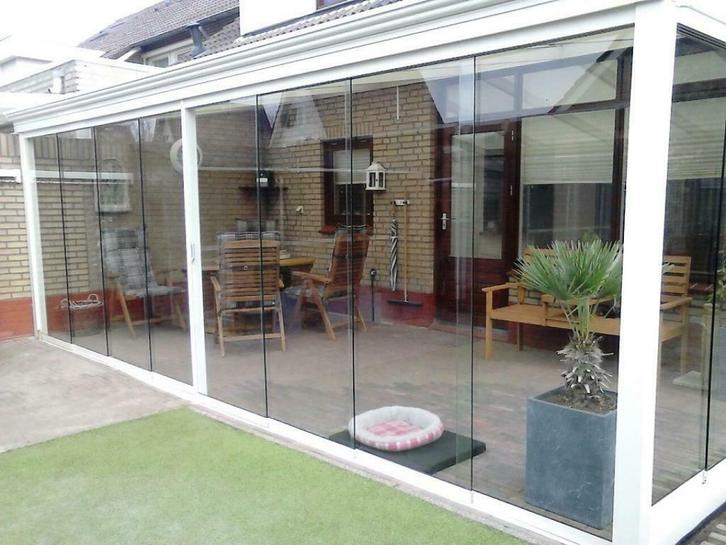 Glazen schuifwand 64 cm / 82 cm / 98 cm / 104 cm breed TIP, Tuin en Terras, Overkappingen, Ophalen of Verzenden