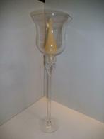 Bougeoir tulipe en verre (DS148-r), Maison & Meubles, Accessoires pour la Maison | Bougeoirs & Bougies, Comme neuf, 25 à 50 cm