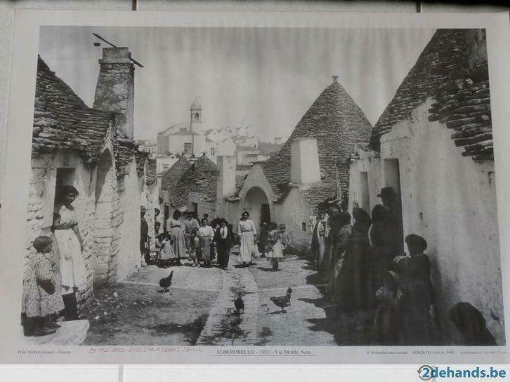 vintage poster"Alberobello"1920-via Monte Vero, Verzamelen, Posters, Gebruikt, Overige onderwerpen, Deurposter of groter, Rechthoekig Liggend