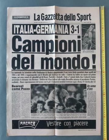 GAZZETTA DELLO SPORT - Mundial '82 - 12 juli beschikbaar voor biedingen