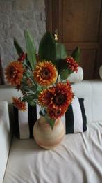 fleurs artificielles soleil et vase en terre cuite, Maison & Meubles, Accessoires pour la Maison | Vases, Moins de 50 cm, Enlèvement ou Envoi