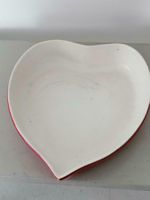 Vintage hartvormige schaal voor ovenrood gelakt keramiek ste, Huis en Inrichting, Woonaccessoires | Overige, Gebruikt, Ophalen
