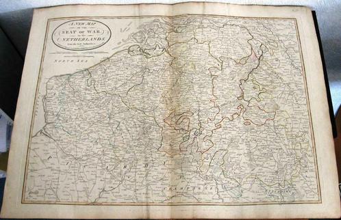 K20 Kaart New Map of the Seat of War in the Netherlands 1794, Boeken, Atlassen en Landkaarten, Gelezen, Landkaart, België, Voor 1800