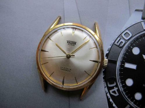 Vintage gp Valdor suisse 17 rubis swiss ca. 1960 nieuw glas, Antiek en Kunst, Antiek | Klokken, Ophalen of Verzenden